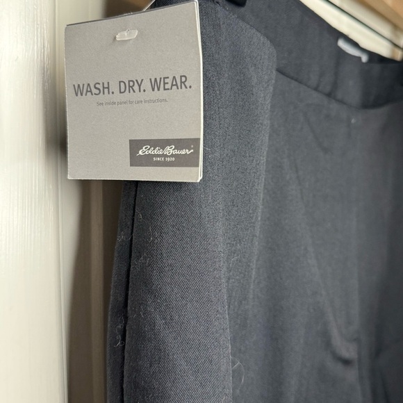 Eddie Bauer NWT Wool Blend Black Wide Leg Stretch Dress Pants Size 12P - Picture 3 of 12